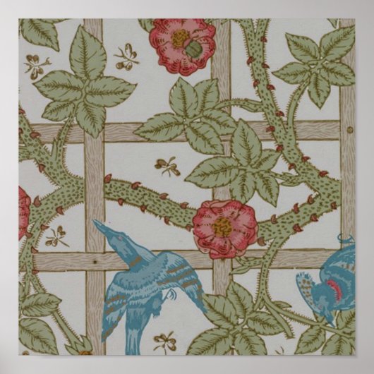 Poster Papier peint en treillis William Morris (Devant)