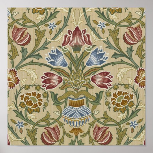 Poster Papier Peint Fleur Motif Brocart de William Morris (Devant)