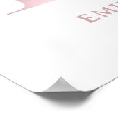 Poster Papier peint floral à motif monogramme Lettre E po (Coin)