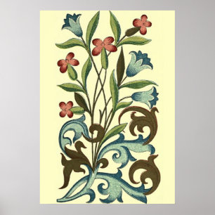 Poster Papier peint floral Art Nouveau Joli