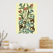 Poster Papier peint floral Art Nouveau Joli (Cuisine)