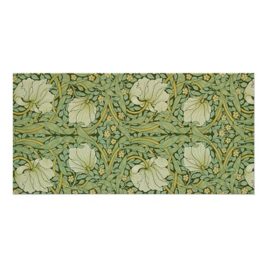 Poster Papier peint floral bleu Pimpernel de William Morr (Devant)