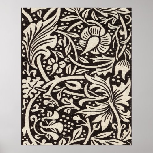 Poster Papier peint floral Narcisse William Morris (Devant)