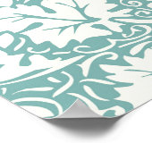 Poster Papier peint floral William Morris sarcelle (Coin)