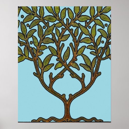 Poster Papier peint frise d'arbre de William Morris (Devant)