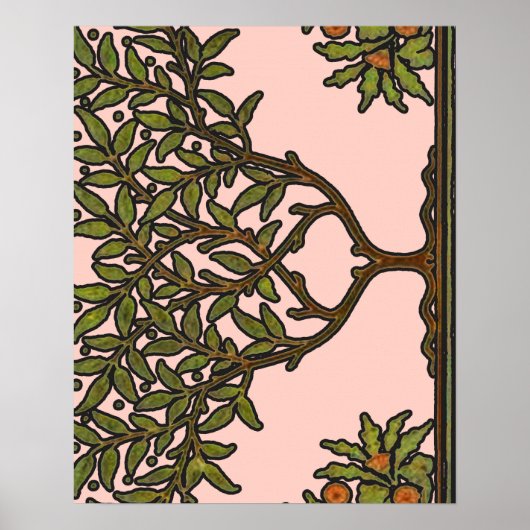 Poster Papier peint frise d'arbre de William Morris (Devant)