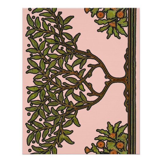 Poster Papier peint frise d'arbre de William Morris (Devant)