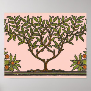 Poster Papier peint frise d'arbre de William Morris