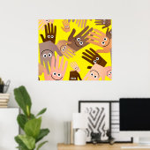 Poster Papier peint Happy Hands (Bureau à domicile)