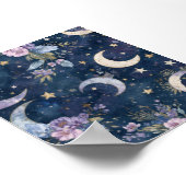 Poster Papier peint jardin au clair de lune violet | Lune (Coin)