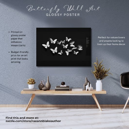 Poster Papier peint papillon brillant