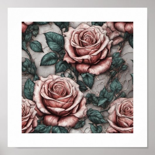 Poster Papier peint rose (Devant)