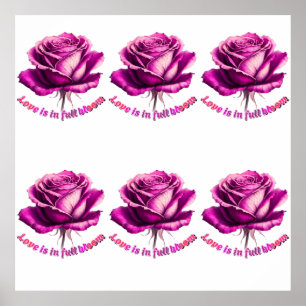 Poster Papier Peint Saint-Valentin Rose sur mesure en ple
