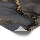 Poster Papier Peint Texture de Marbre Abstrait Gris Brun (Coin)