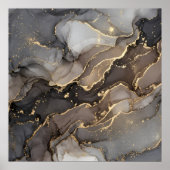 Poster Papier Peint Texture de Marbre Abstrait Gris Brun (Devant)