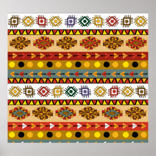 Poster Papier peint tribal, design artistique ethnique.