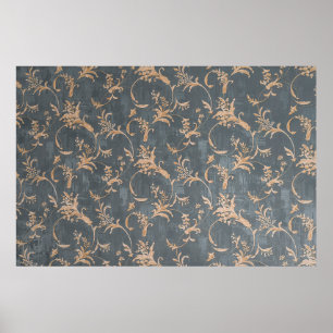 Poster Papier peint vintage rétro à fleurs sur le dos