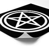 Poster Papier pentagramme inversé noir et blanc (Coin)