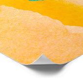 Poster Papier psychédélique. Bleu classique et rouge lave (Coin)