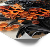 Poster Papier Quilling Halloween sorcière imprimé (Coin)