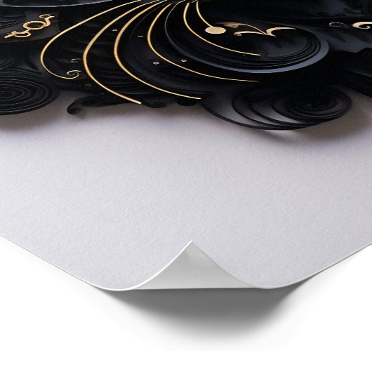 Poster Papier Quitter Halloween noir chat imprimé (Coin)