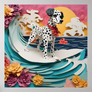 Poster Papier Rococo Dalmatien Surf Couleurs Pastel