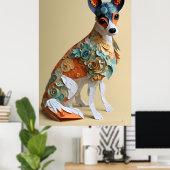 Poster Papier Rococo Toy Fox Terrier Pastel Couleurs (Bureau à domicile)
