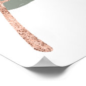 Poster Papier rose en feuilles de chêne d'or (Coin)