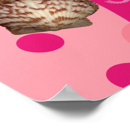 Poster Papier rose et dauphin (Coin)