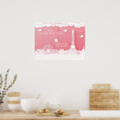 Poster Papier rose Paris Quinceaña (Cuisine)