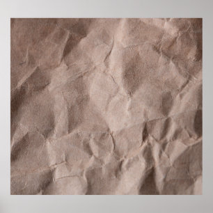 Poster Papier Rustique Crumpled : Texture Vintage