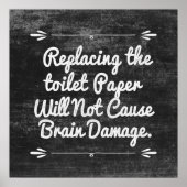 Poster Papier Toilette Blackboard Drôle Devis (Devant)