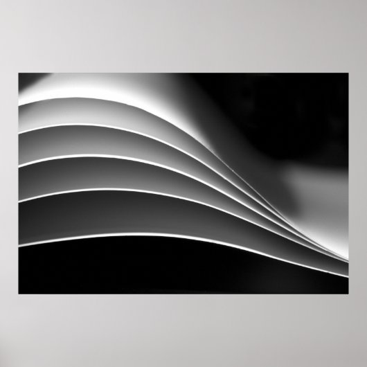Poster Papier, une vue différente - noir & blanc abstrait (Devant)