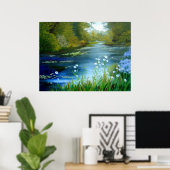 Poster Papiers bleus imprimer (Bureau à domicile)