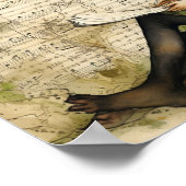 Poster Papiers Vintages pour sorcière aquarelle (Coin)