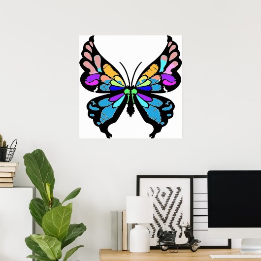 Poster Papillon (Bureau à domicile)