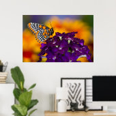 Poster Papillon À damiers (Bureau à domicile)