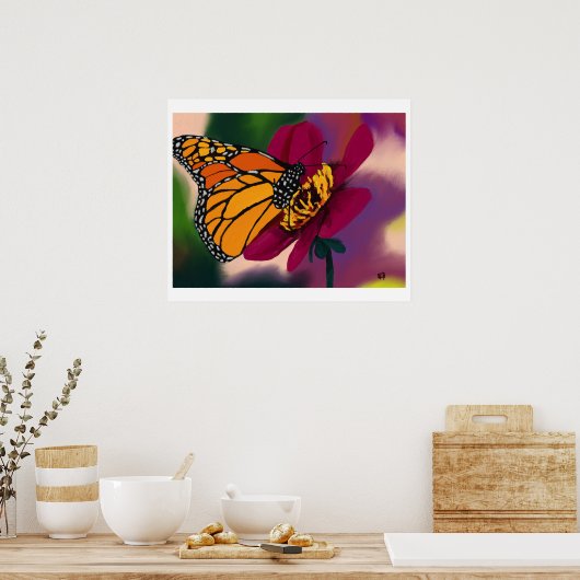 Poster Papillon à fleurs (Cuisine)