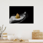 Poster papillon à la main (Cuisine)