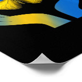 Poster Papillon à main Ukraine Pavillon ukrainien avec U (Coin)