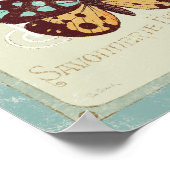 Poster Papillon à motif vintage (Coin)