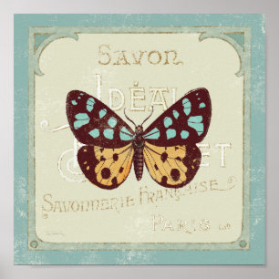 Poster Papillon à motif vintage