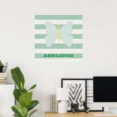 Poster Papillon à pinte et à rayures blanches (Bureau à domicile)