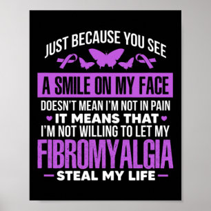 Poster Papillon à ruban violet Fibro Warrior