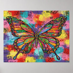 Poster Papillon Abstrait