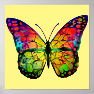 POSTER PAPILLON ABSTRAIT