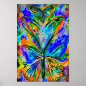 Poster Papillon abstrait # 1 , variation de couleur 1 (Devant)