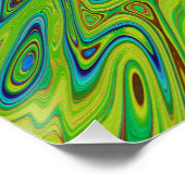 Poster Papillon Abstrait Chartreuse et Bleu Trippy (Coin)
