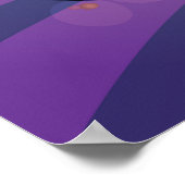 Poster Papillon Abstrait pourpre avec ailes rayonnantes (Coin)