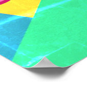 Poster Papillon abstrait tendance rose, bleu et orange (Coin)